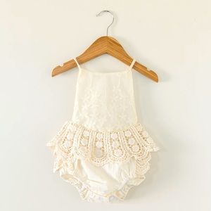 Reverie threads baby girl outfit (3-6 months) Crochet Boho Romper